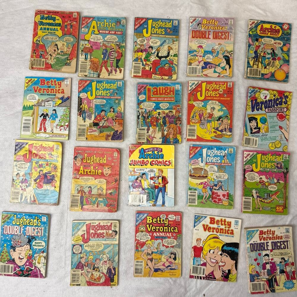Lot of 25 Archie Comic Books Vintage 80s 90s Betty Veronica Double Digest Jumbo